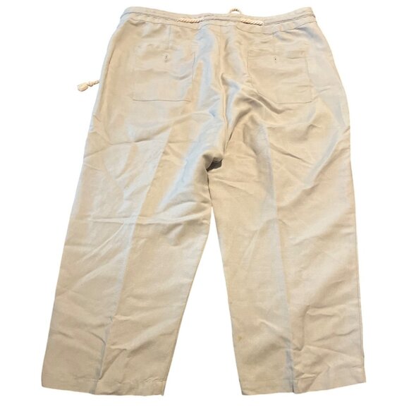 Sandro Crop Linen-Blend Pants With Rope Waist Beige Womens Size 14 - Picture 6 of 6